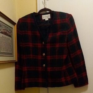 Lord & Taylor Tweed Plaid Jacket